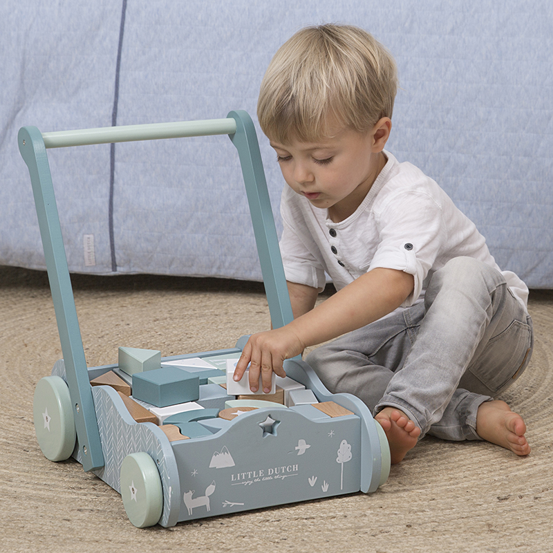4415 - wooden baby walker - adventure blue 1