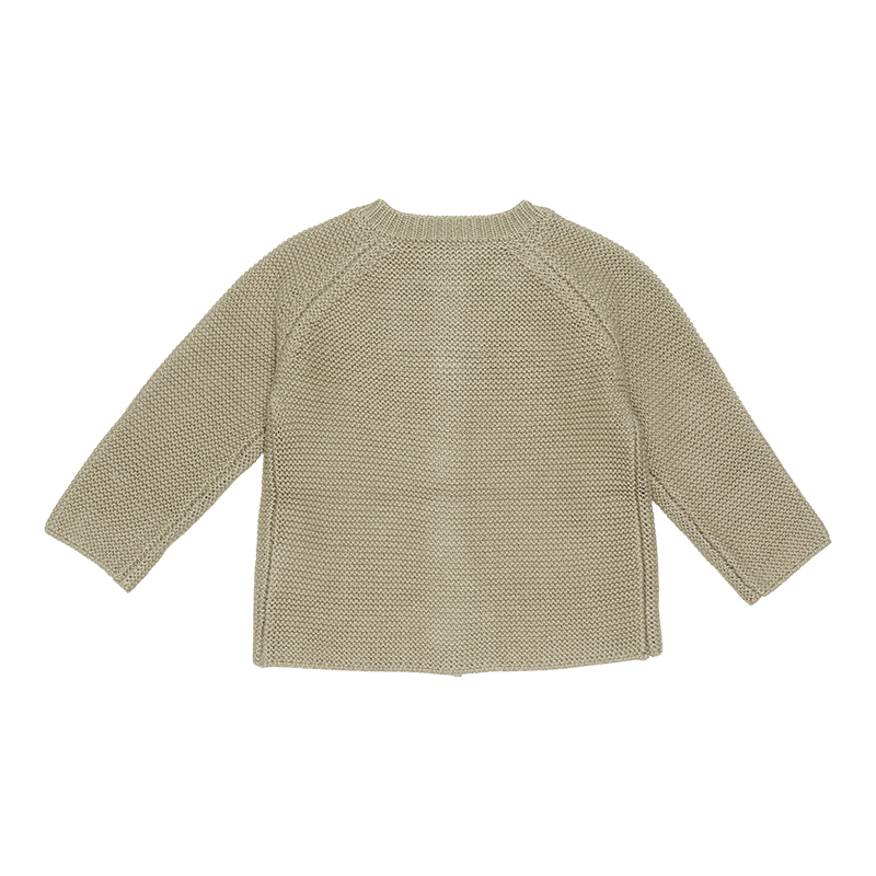Gebreid vestje olive achterkant