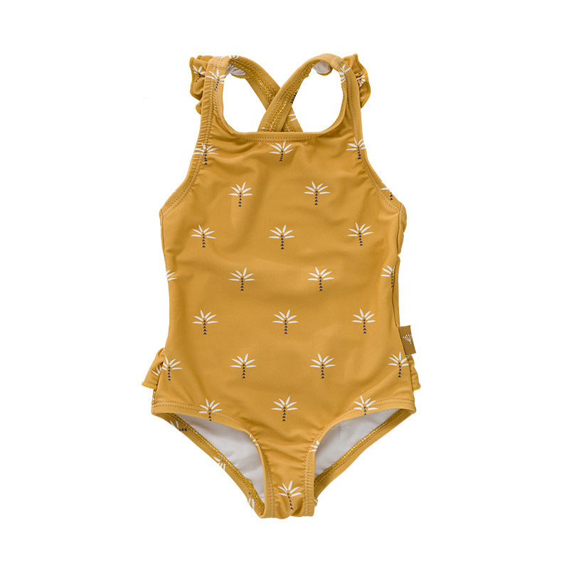 Swim tanksuit palmtree ochre