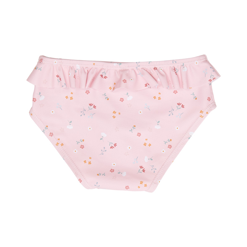 Zwembroekje ruches little pink flowers achterkant