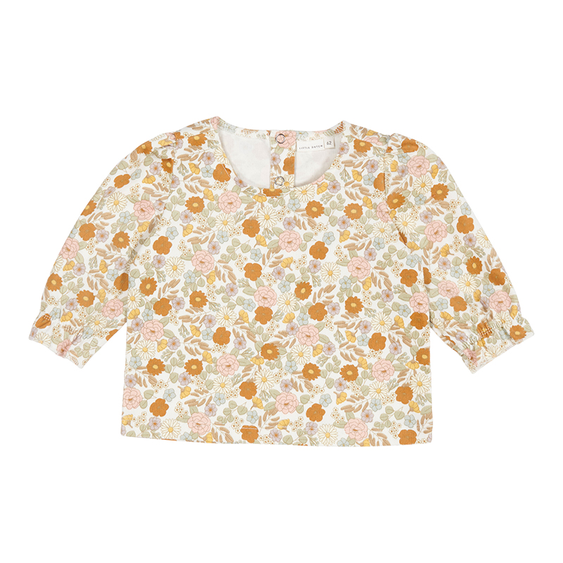 CL11002101 - T-shirt long puffed sleeves corduroy Vintage Little Flowers - 5056 (3)