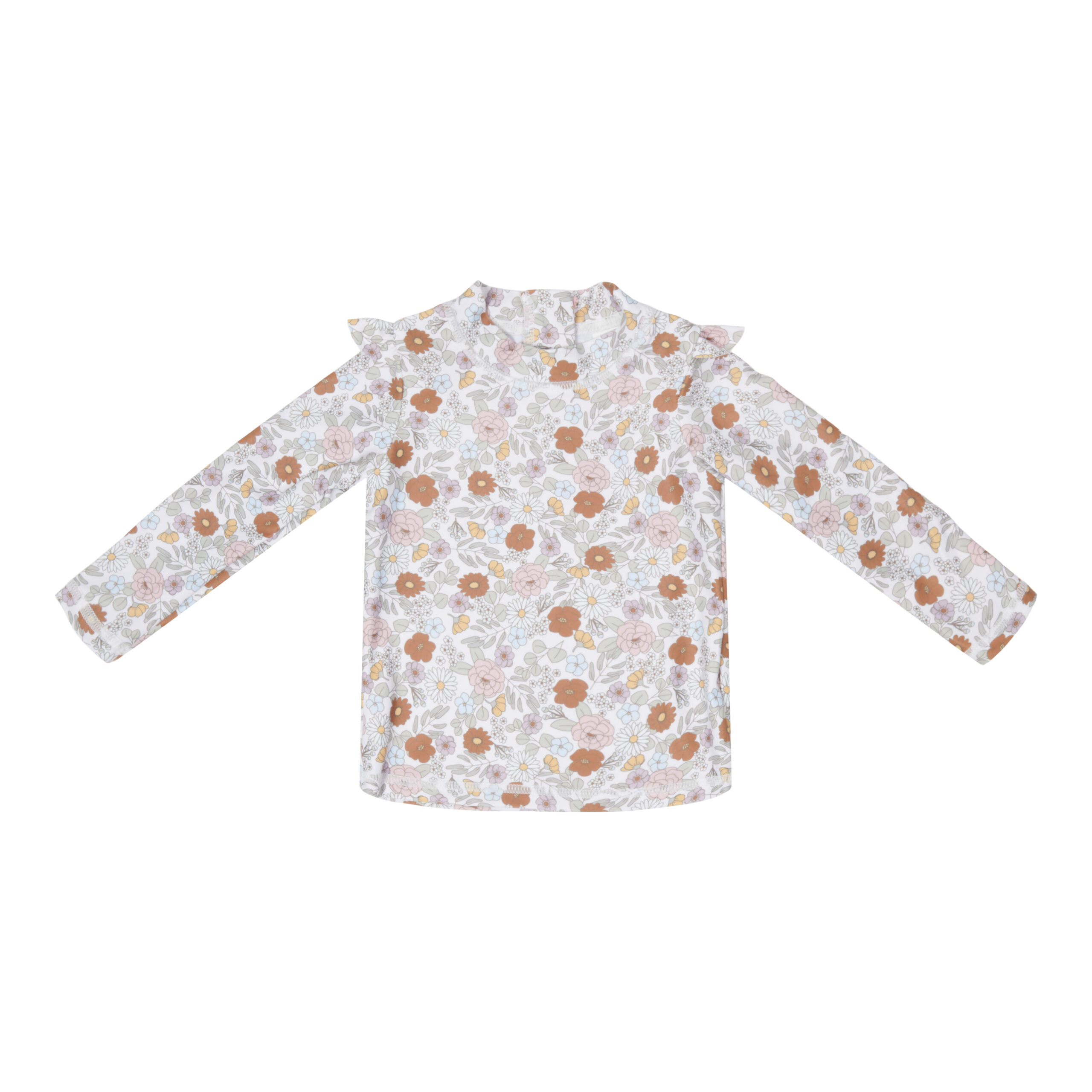 CL13403301 - T-shirt Long Sleeve Ruffle - Vintage Little Flowers - (1)