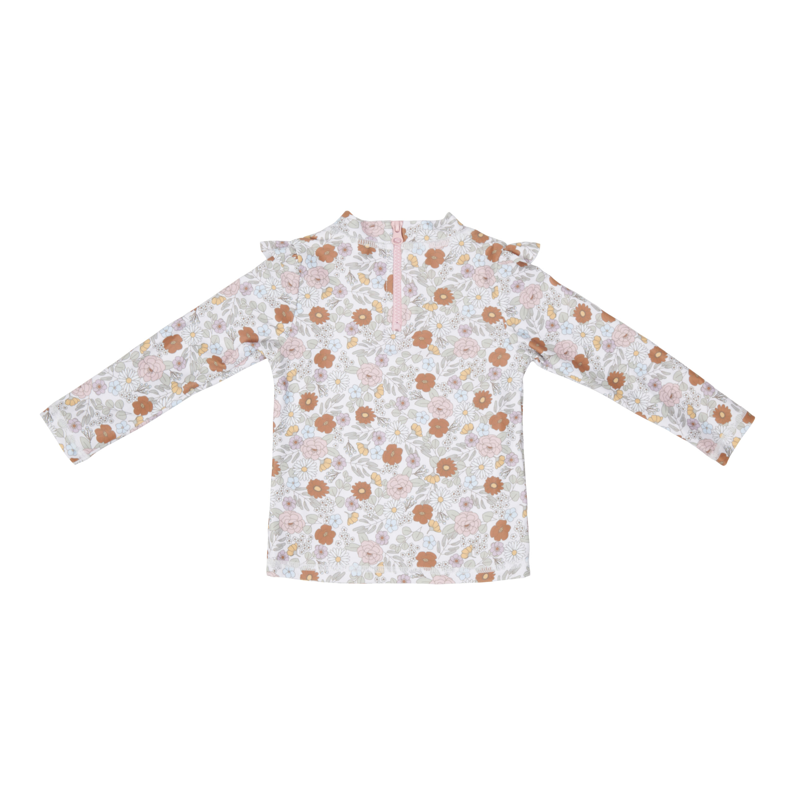 CL13403301 - T-shirt Long Sleeve Ruffle - Vintage Little Flowers - (2)
